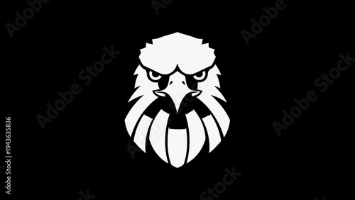 Stylized Eagle Head Emblem with Intense Gaze.
