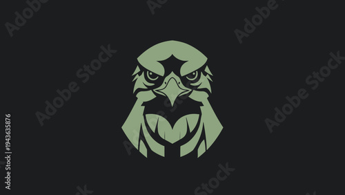 Stylized Eagle Head Emblem with Intense Gaze.