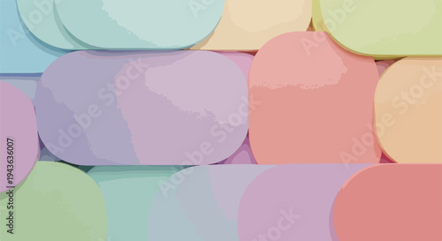 Pastel-colored abstract artwork. Round shapes and blended colors give depth