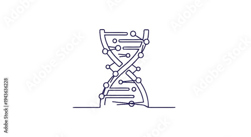 Stylized DNA Double Helix Structure Illustration.