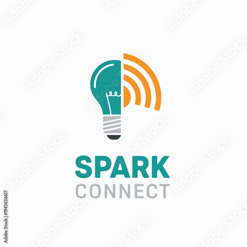 Stylized lightbulb graphic with radio waves and the words "SPARK CONNECT
