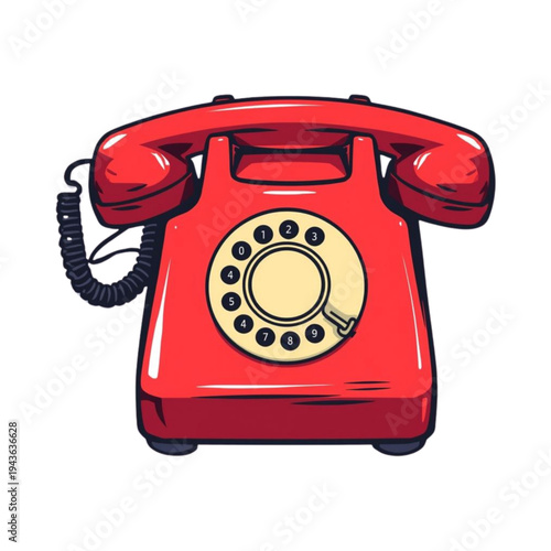 old red telephone
