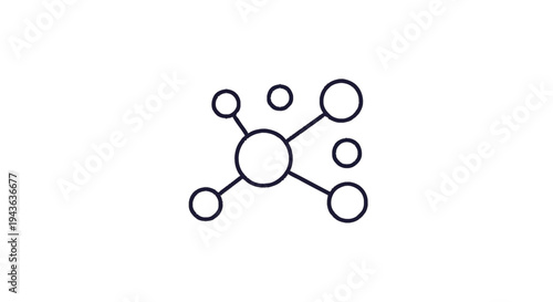 Simple Molecular Structure Icon Representing Science and Connection.