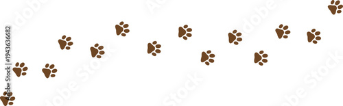 Dog and cat paw print trail vector illustration. Vector