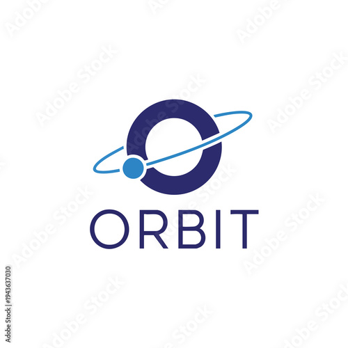 Orbit logo with planet and orbital path.