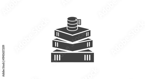 Stack of books with cylinder on top.