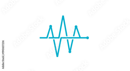 A stylized blue electrocardiogram line graph symbol.