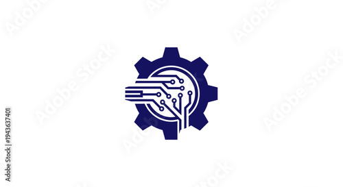 Digital Engineering: A minimalist emblem showcases the fusion of technology and engineering, presenting a clean and modern concept of innovation and progress.