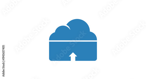 Cloud Upload Icon: A minimalistic icon represents the process of uploading data to a cloud-based storage system, symbolizing data transfer and online accessibility.
