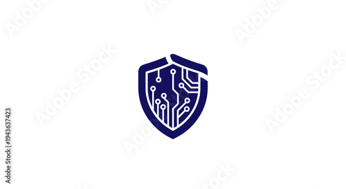 Cybersecurity Shield: A striking graphic of a shield adorned with a circuit board, embodying the core principles of digital protection and data safeguarding.