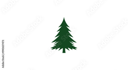Evergreen Symbol: A stylized green evergreen tree stands gracefully against a neutral backdrop, representing resilience, growth, and the enduring beauty of the natural world.