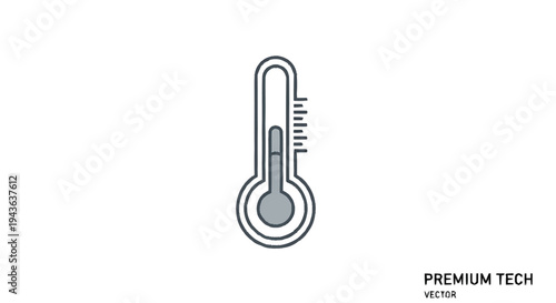 Simple Icon of a Thermometer Measuring Temperature Accurately.