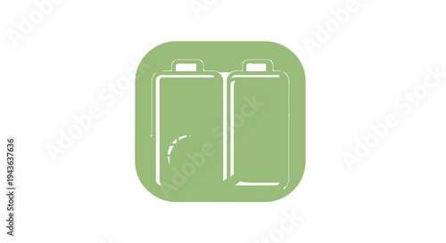 Simple Icon of Two AA Batteries Side by Side.