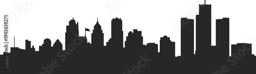 Austin Texas skyline silhouette with modern downtown skyscrapers isolated on white background urban cityscape panorama vector illustration architecture landmark
