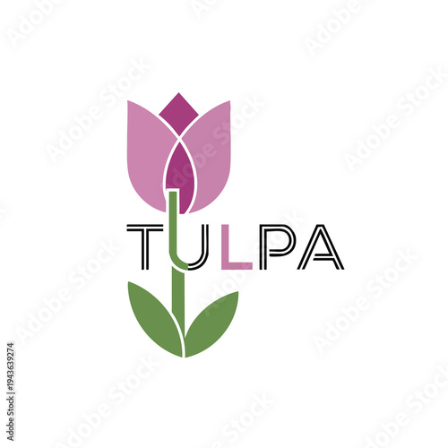 Tulip flower logo with text Tulpa.