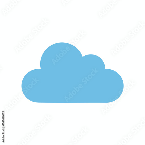 A simple, flat blue cloud icon against a white background