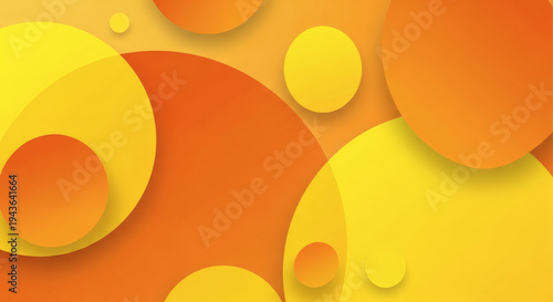 Abstract Overlapping Yellow and Orange Circles Background