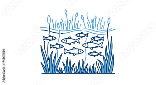 a school of fish swimming underwater.