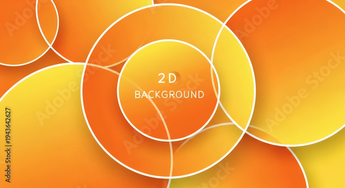 Abstract Overlapping Yellow and Orange Circles Background