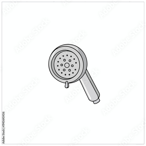 Handheld showerhead with multiple spray nozzles, silver-toned