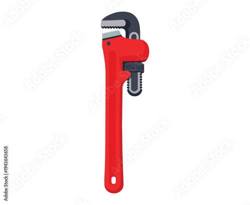 Red Heavy Duty Adjustable Pipe Wrench Tool