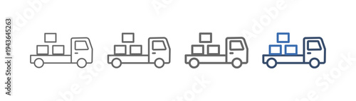 
outline icon set supplier with transportation equipment and goods supplier design