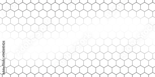 Fishing or soccer net. Repeated hexagon pattern. Black wired mesh texture isolated on white background. Metallic or fabric fence, cage or lattice structure. Vector graphic Illustration.