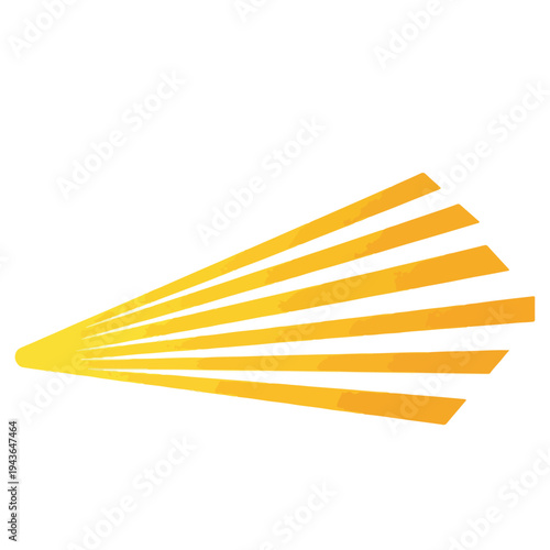 Illustration of a yellow sunburst emanating from a single point