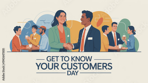 Business people shaking hands get to know your customers day customer service relations partnership