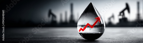 Oil Drop with Rising Graph:...