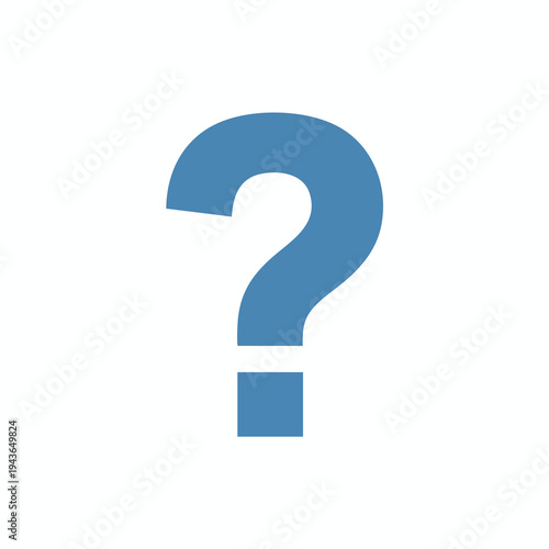 Simple blue question mark on a plain white background