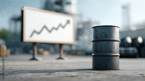 Oil Barrel and rising chart...