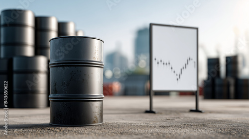 Oil Barrel Amidst Urban Lan...