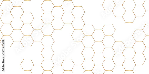 Abstract background golden hexagon stock line background. abstract artistic of geometric background Gold gradient abstract seamless vector pattern. Minimal style website banner, decoration Vector.