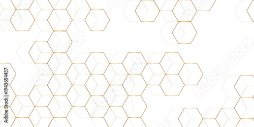 Abstract background golden hexagon stock line background. abstract artistic of geometric background Gold gradient abstract seamless vector pattern. Minimal style website banner, decoration Vector.