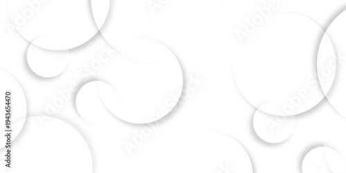 Abstract background with circle white abstract geometric background with soft light white paper circles in design .Gray abstract. Modern design background for report and project presentation template.