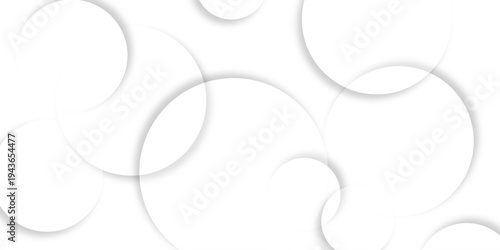 Abstract background with circle white abstract geometric background with soft light white paper circles in design .Gray abstract. Modern design background for report and project presentation template.
