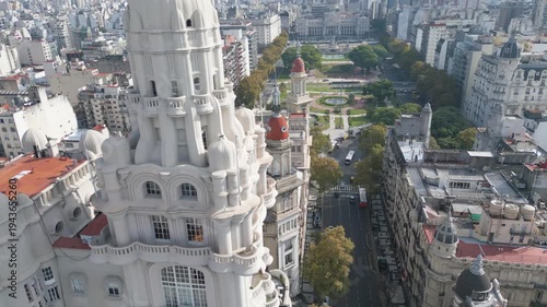 City skyline view with old buildings and modern structures in Buenos Aires