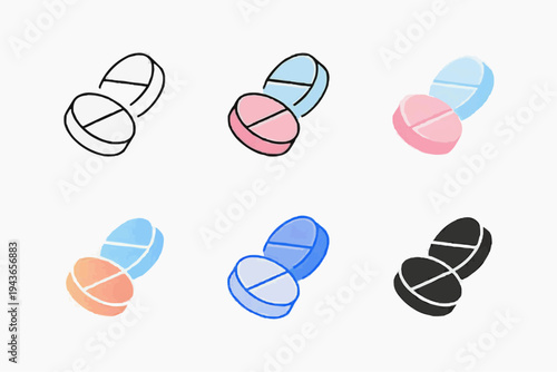 "Colorful Pill Design Variations"