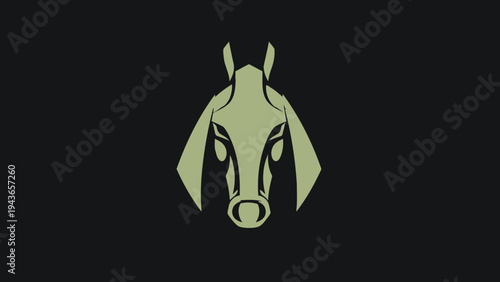 Stylized Horse Head Graphic Design Minimalist.