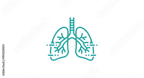 Stylized Lungs Illustration with Branching Airways.