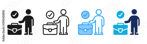 Work Readiness icon set multiple style collection
