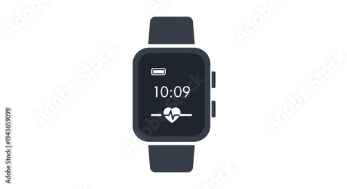 Vector smartwatch icon with skull design