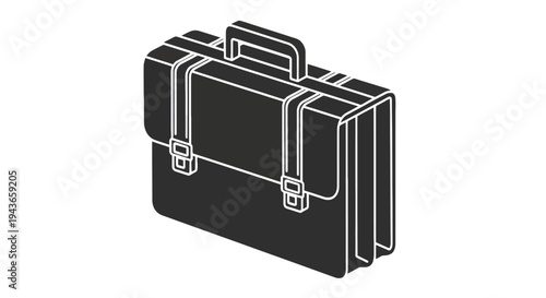 Vector black briefcase icon