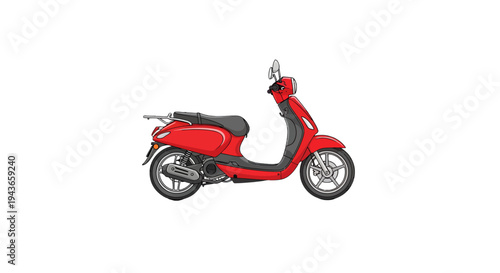 Vector red scooter motorcycle illustration