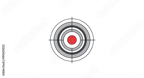 Vector target icon with crosshairs and red bullseye