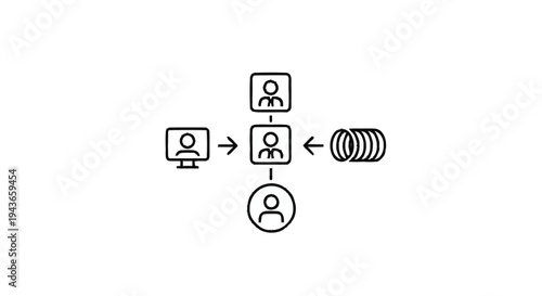 Wallpaper Mural Team collaboration and data sharing network diagram. Torontodigital.ca