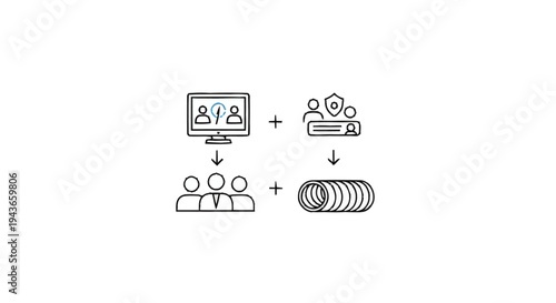 Wallpaper Mural Team collaboration and data processing workflow illustration. Torontodigital.ca