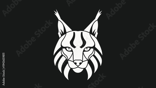 Stylized Lynx Head Emblem with Sharp Geometric Lines.