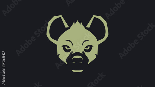 Stylized Hyena Head Logo Design Minimalist.
